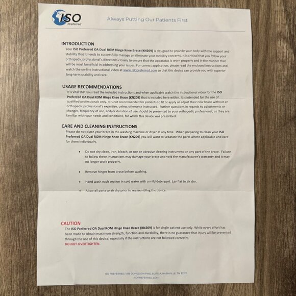 Iso Preferred OA Dual ROM Hinge Knee Brace! UNI ISO-KN209 ~ Brand New! - Picture 4 of 4